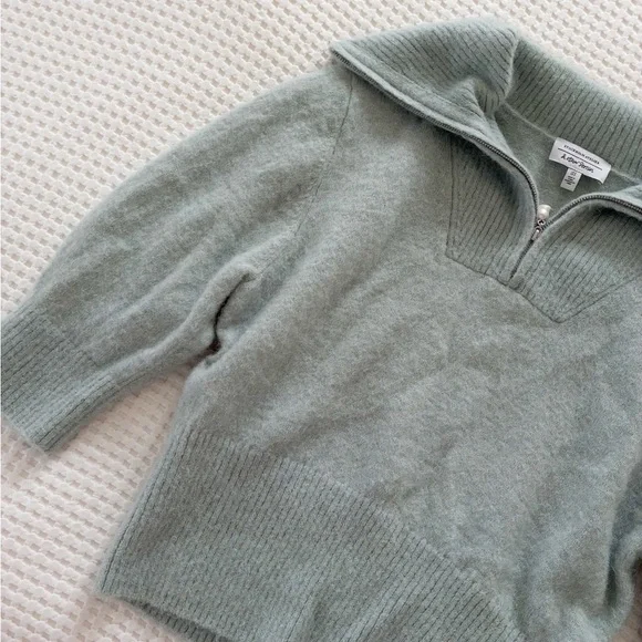 & Other Stories Teal Half-Zip - Picture 2 of 3